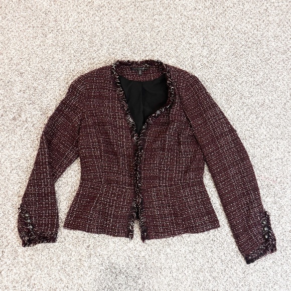 WHBM Chic Fringe Tweed sparkle Blazer - Picture 2 of 9